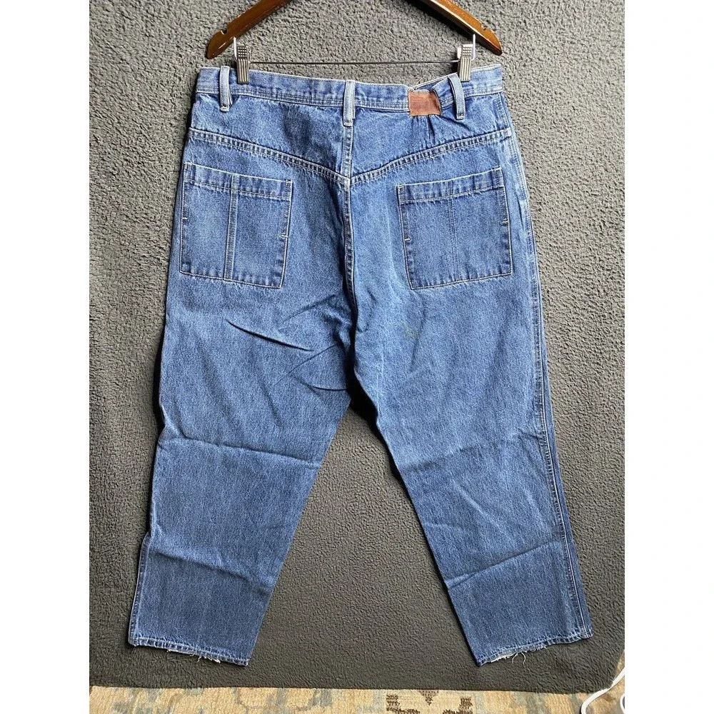 VINTAGE Ecko Unltd Jeans Men Light Wash Blue Baggy Wide Leg Skater Jeans 36x30.5